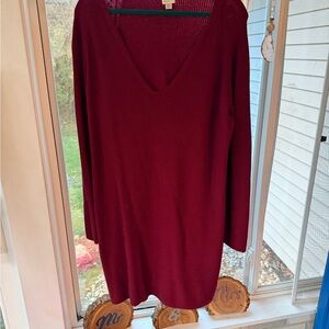 a new day Women's Deep Red Long Sleeve Sweater Dress